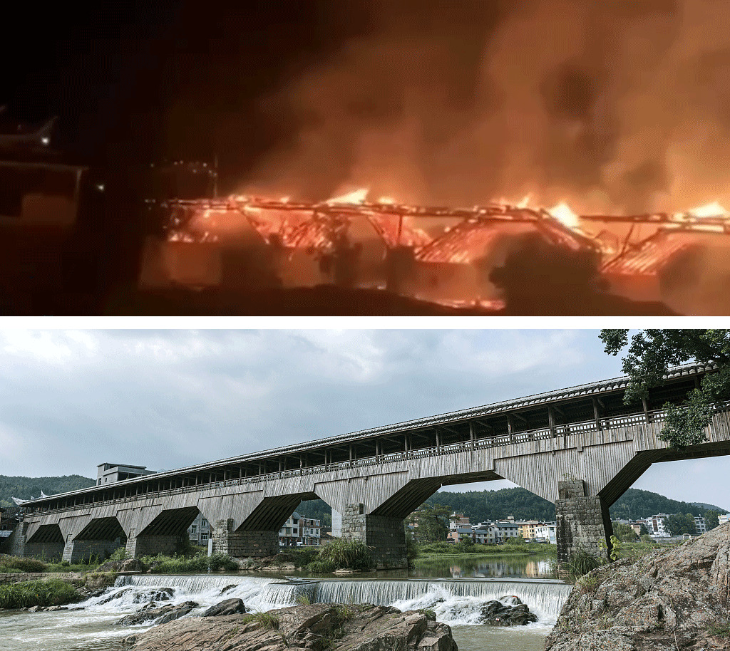 Jembatan Wan'an Usia 900 Tahun Hangus Terbakar-Image-1