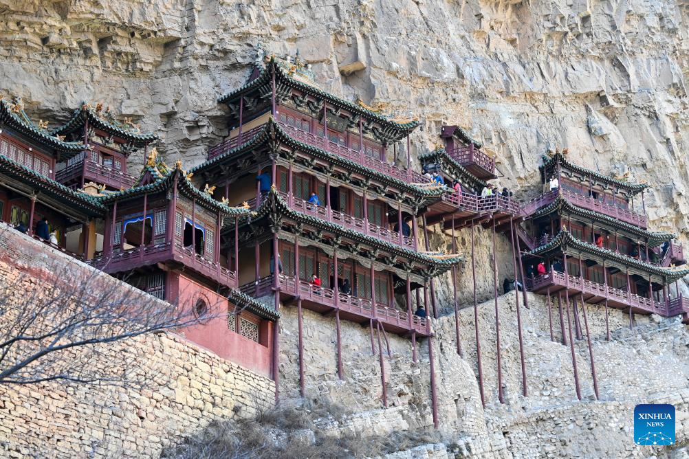 Potret : Pemandangan Kuil Gantung di Shanxi, China-Image-3