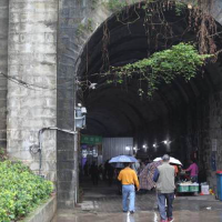 Terowongan di Chongqing Jadi Pasar Sayur